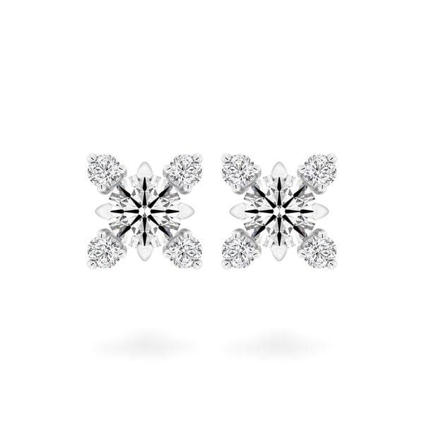 Hoa tai vàng trắng 14K gắn kim cương DOJI AFEB100074F2HA1