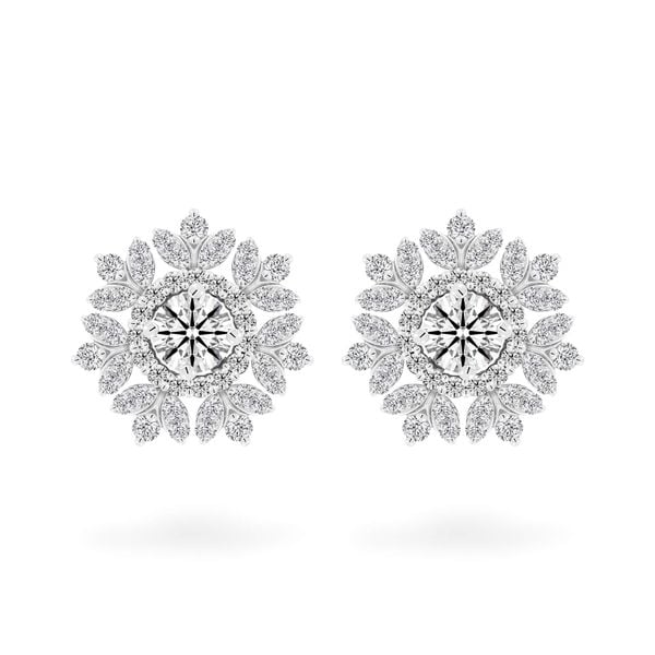 Hoa tai vàng trắng 14K gắn kim cương DOJI AFEB100078F2HA1