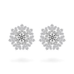 Hoa tai vàng trắng 14K gắn kim cương DOJI AFEB100078F2HA1