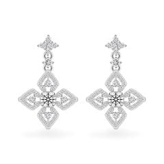 Hoa tai vàng trắng 14K gắn kim cương DOJI AFEB100088F2HA1