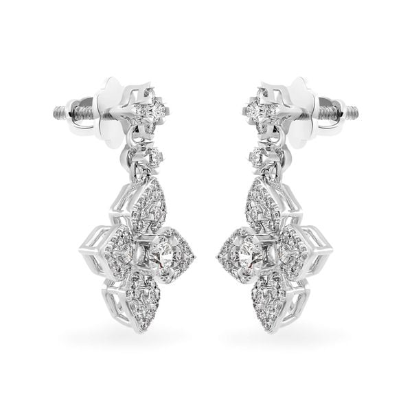 Hoa tai vàng trắng 14K gắn kim cương DOJI AFEB100088F2HA1