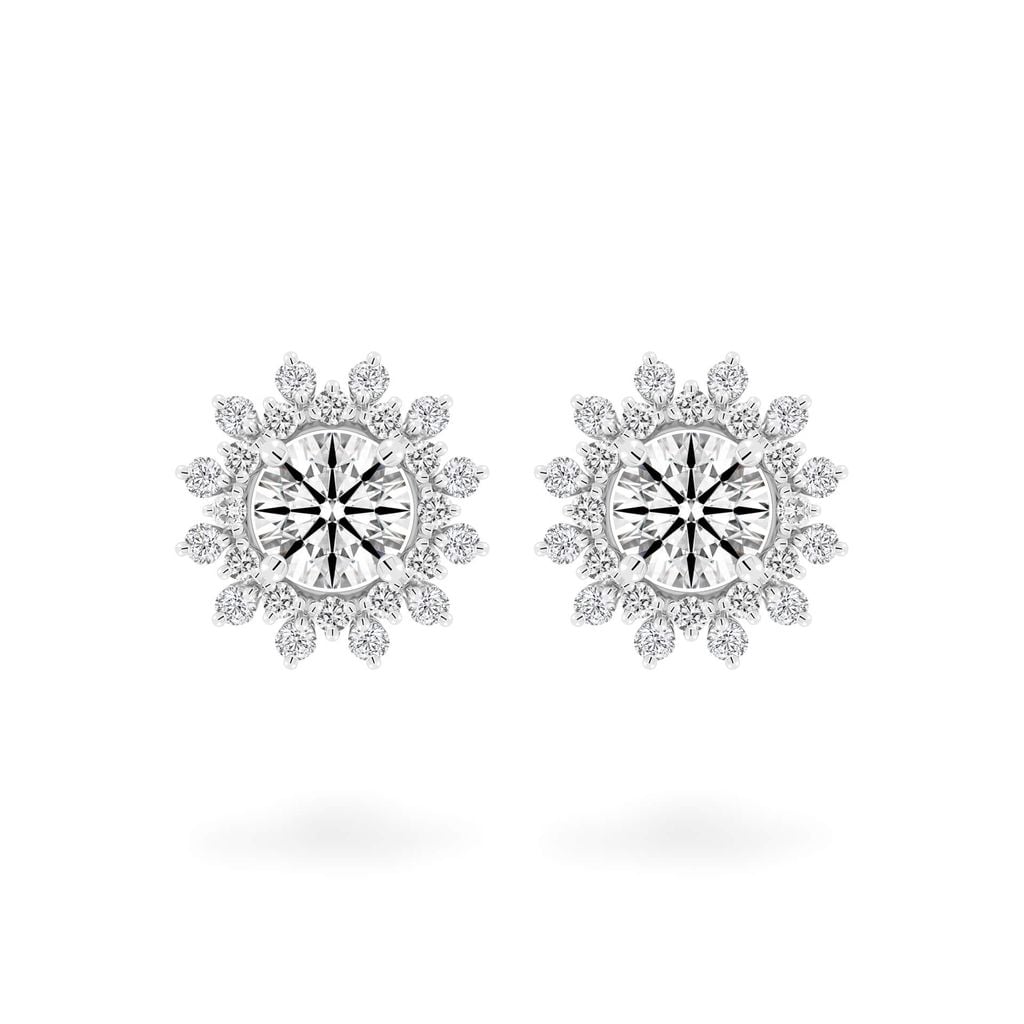 Hoa tai vàng trắng 14K gắn kim cương DOJI AFEB100099F2HA1 