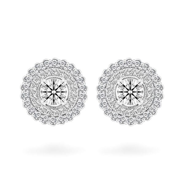 Hoa tai vàng trắng 14K gắn kim cương DOJI AFEB100102F2HA1