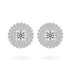 Hoa tai vàng trắng 14K gắn kim cương DOJI AFEB100102F2HA1