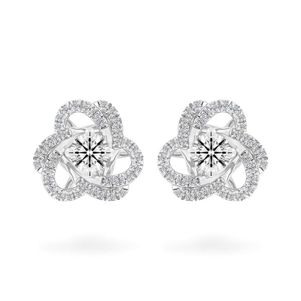 Hoa tai vàng trắng 14K gắn kim cương DOJI AFEB100106F2HA1