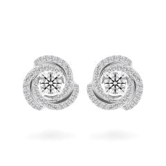 Hoa tai vàng trắng 14K gắn kim cương DOJI AFEB100118F2HA1