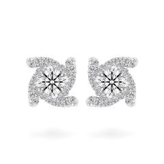 Hoa tai vàng trắng 14K gắn kim cương DOJI AFEB100124F2HA1