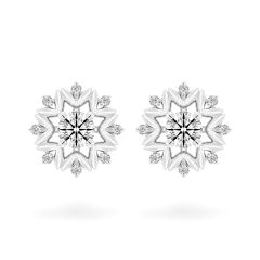 Hoa tai vàng trắng 14K gắn kim cương DOJI AFEB100135F2HA1
