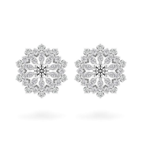 Hoa tai vàng trắng 14K gắn kim cương DOJI AFEB100140F2HA1