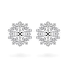 Hoa tai vàng trắng 14K gắn kim cương DOJI AFEB100140F2HA1