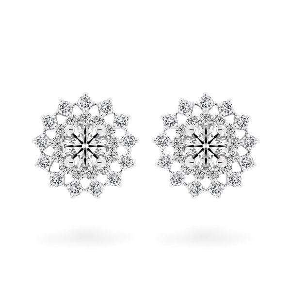 Hoa tai vàng trắng 14K gắn kim cương DOJI AFEB100169F2HA1