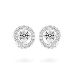 Hoa tai vàng trắng 14K gắn kim cương DOJI AFEB100230F2HA1
