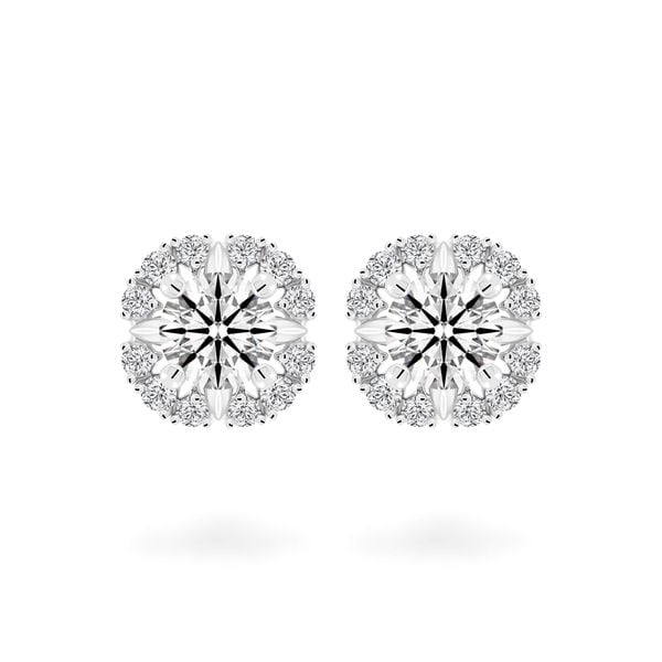 Hoa tai vàng trắng 14K gắn kim cương DOJI AFEB100281F2HA1