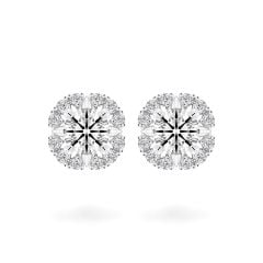 Hoa tai vàng trắng 14K gắn kim cương DOJI AFEB100281F2HA1