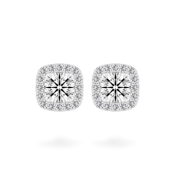Hoa tai vàng trắng 14K gắn kim cương DOJI AFEB102128F2HA1
