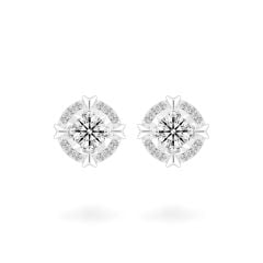 Hoa tai vàng trắng 14K gắn kim cương DOJI AFEB102186F2HA1
