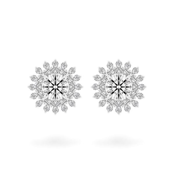 Hoa tai vàng trắng 14K gắn kim cương DOJI AFEB102198F2HA1