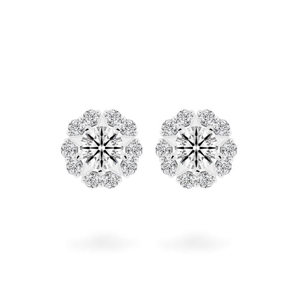 Hoa tai vàng trắng 14K gắn kim cương DOJI AFEB102201F2HA1