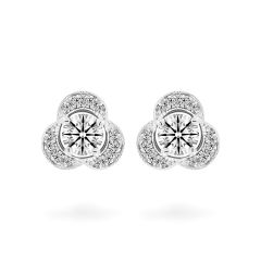 Hoa tai vàng trắng 14K gắn kim cương DOJI AFEB200048F2HA1