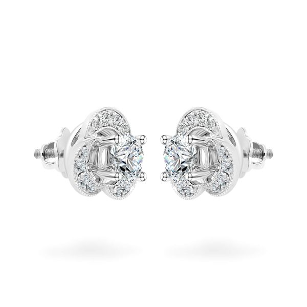 Hoa tai vàng trắng 14K gắn kim cương DOJI AFEB200048F2HA1