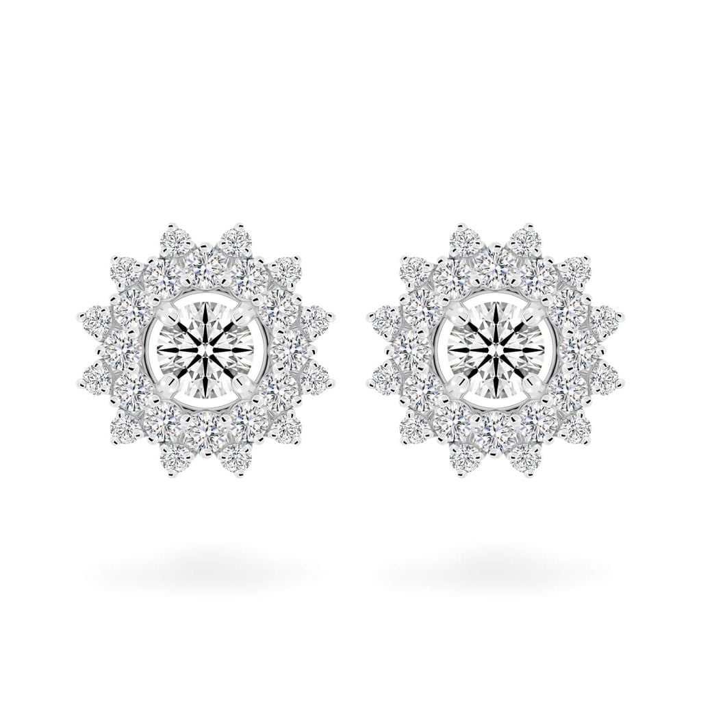 Hoa tai vàng trắng 14K gắn kim cương DOJI AFEB200049F2HA1 