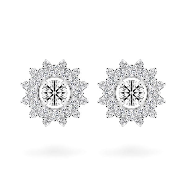 Hoa tai vàng trắng 14K gắn kim cương DOJI AFEB200049F2HA1