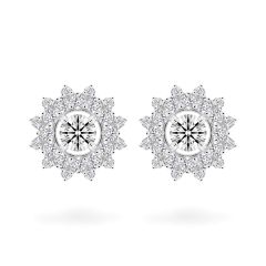 Hoa tai vàng trắng 14K gắn kim cương DOJI AFEB200049F2HA1