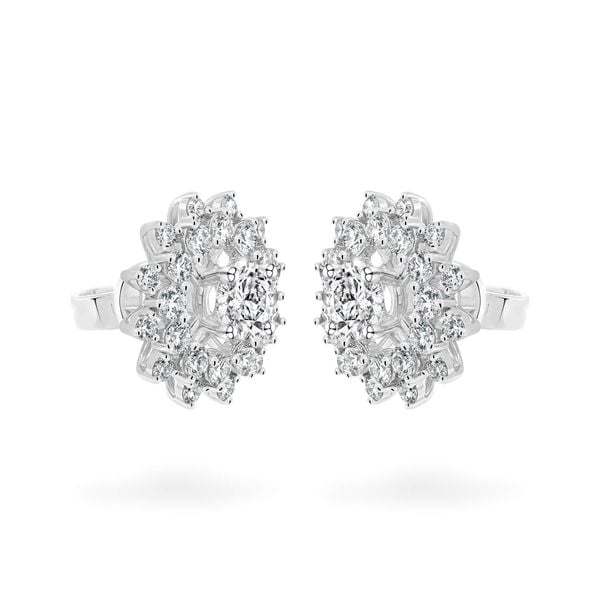 Hoa tai vàng trắng 14K gắn kim cương DOJI AFEB200049F2HA1