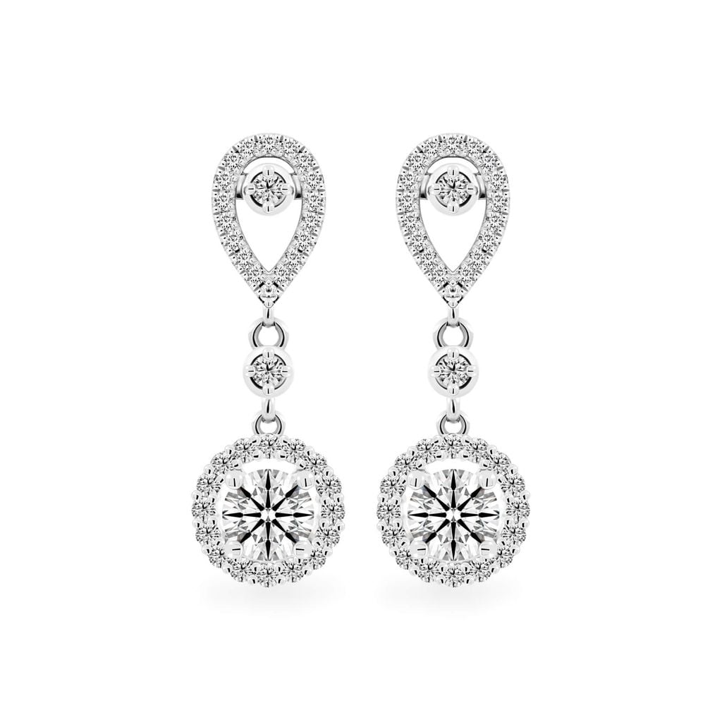 Hoa tai vàng trắng 14K gắn kim cương DOJI AFEB200080F2HA1 