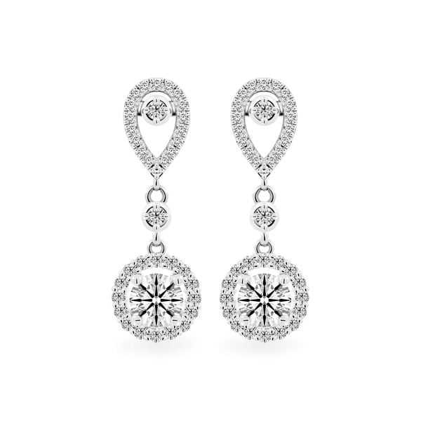 Hoa tai vàng trắng 14K gắn kim cương DOJI AFEB200080F2HA1