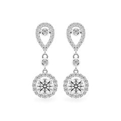 Hoa tai vàng trắng 14K gắn kim cương DOJI AFEB200080F2HA1