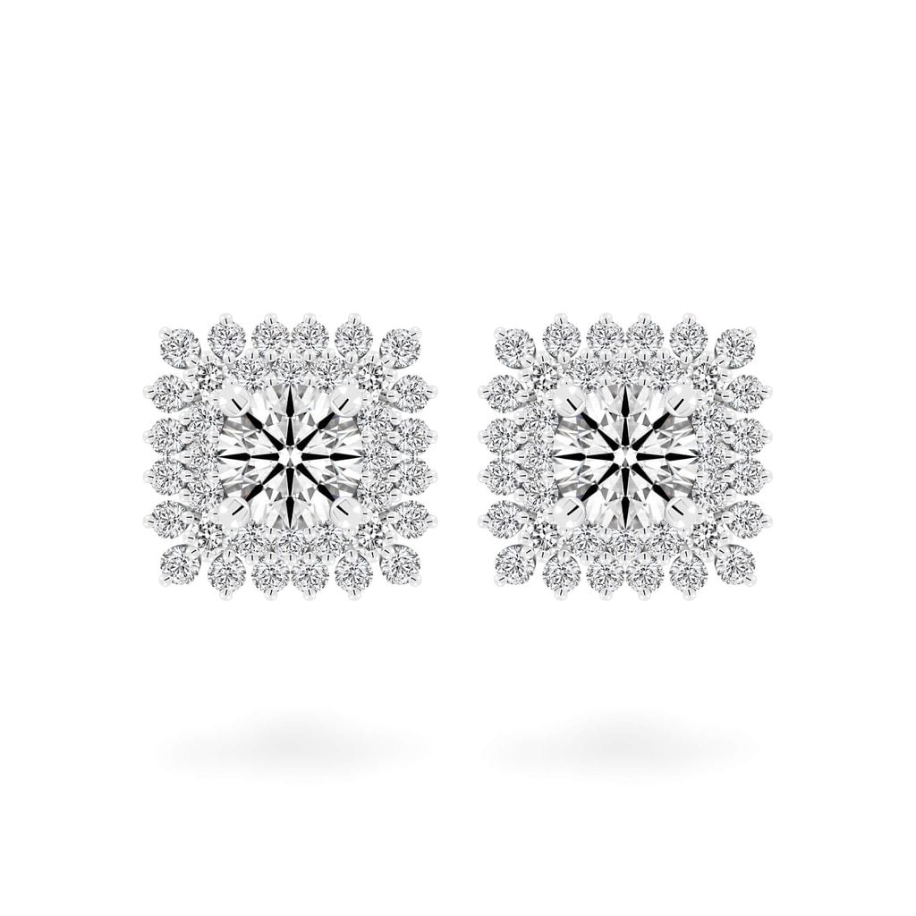 Hoa tai vàng trắng 14K gắn kim cương DOJI AFEB200209F2HA1 