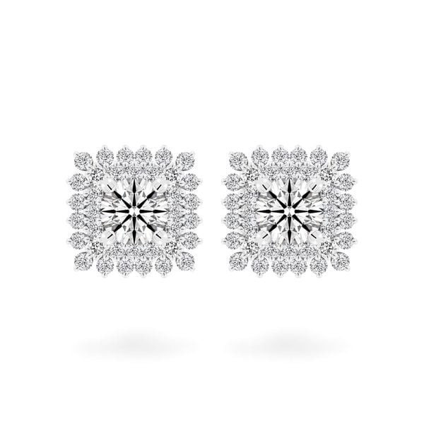 Hoa tai vàng trắng 14K gắn kim cương DOJI AFEB200209F2HA1