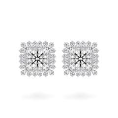 Hoa tai vàng trắng 14K gắn kim cương DOJI AFEB200209F2HA1