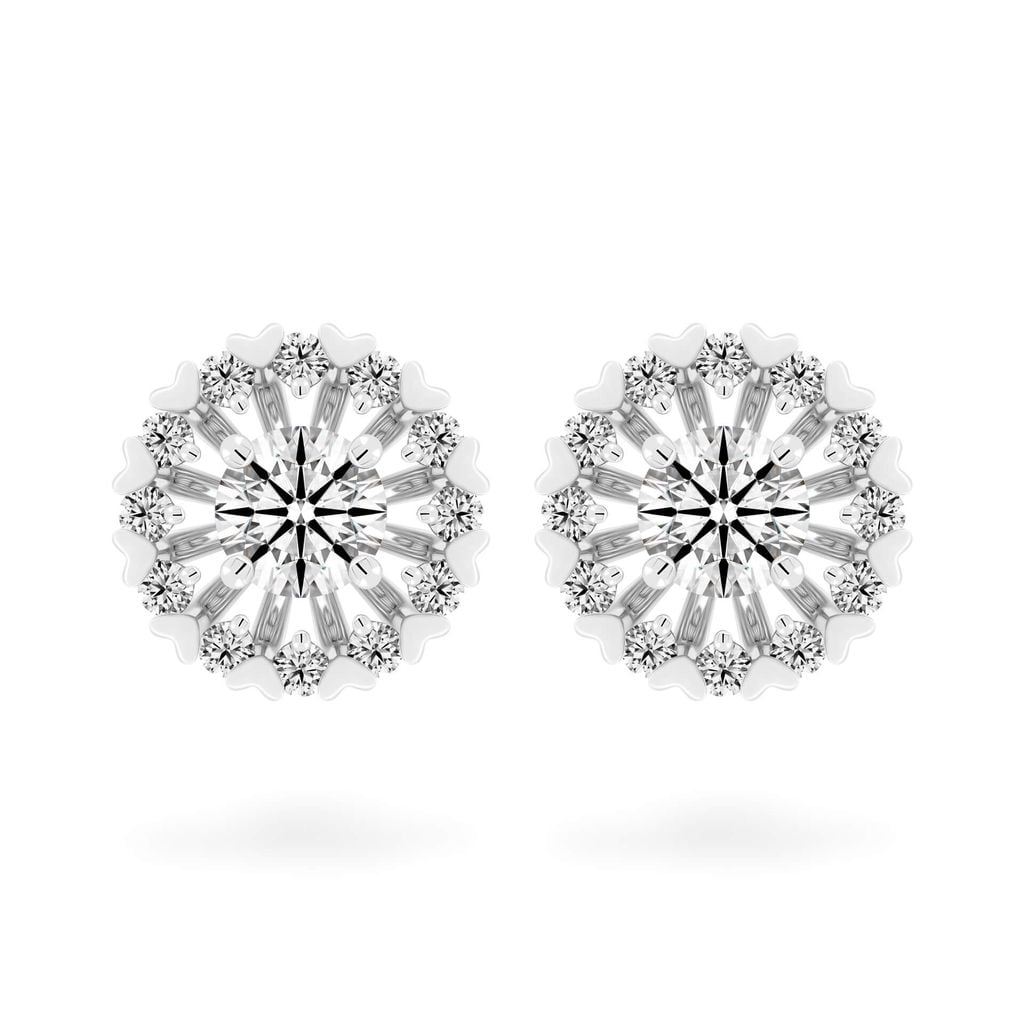Hoa tai vàng trắng 14K gắn kim cương DOJI AFEB300067F2HA1 