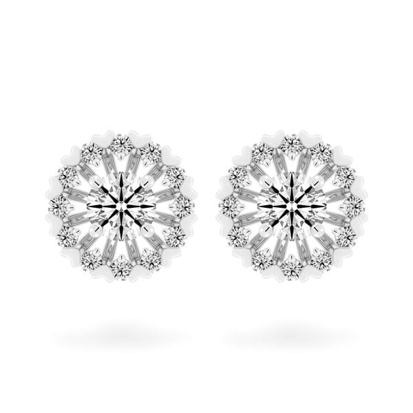 Hoa tai vàng trắng 14K gắn kim cương DOJI AFEB300067F2HA1