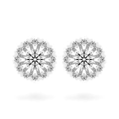 Hoa tai vàng trắng 14K gắn kim cương DOJI AFEB300067F2HA1
