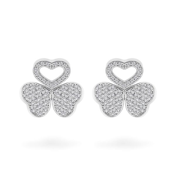 Hoa tai vàng trắng 18K gắn kim cương DOJI AFEB900166D2ML1