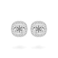 Hoa tai vàng trắng 14K gắn kim cương DOJI AFEB902119F2HA1