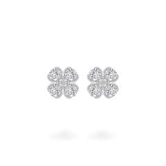 Hoa tai vàng trắng 14K gắn kim cương DOJI AFEB902209F2HM1