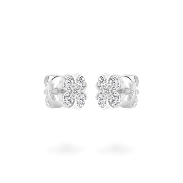 Hoa tai vàng trắng 14K gắn kim cương DOJI AFEB902209F2HM1