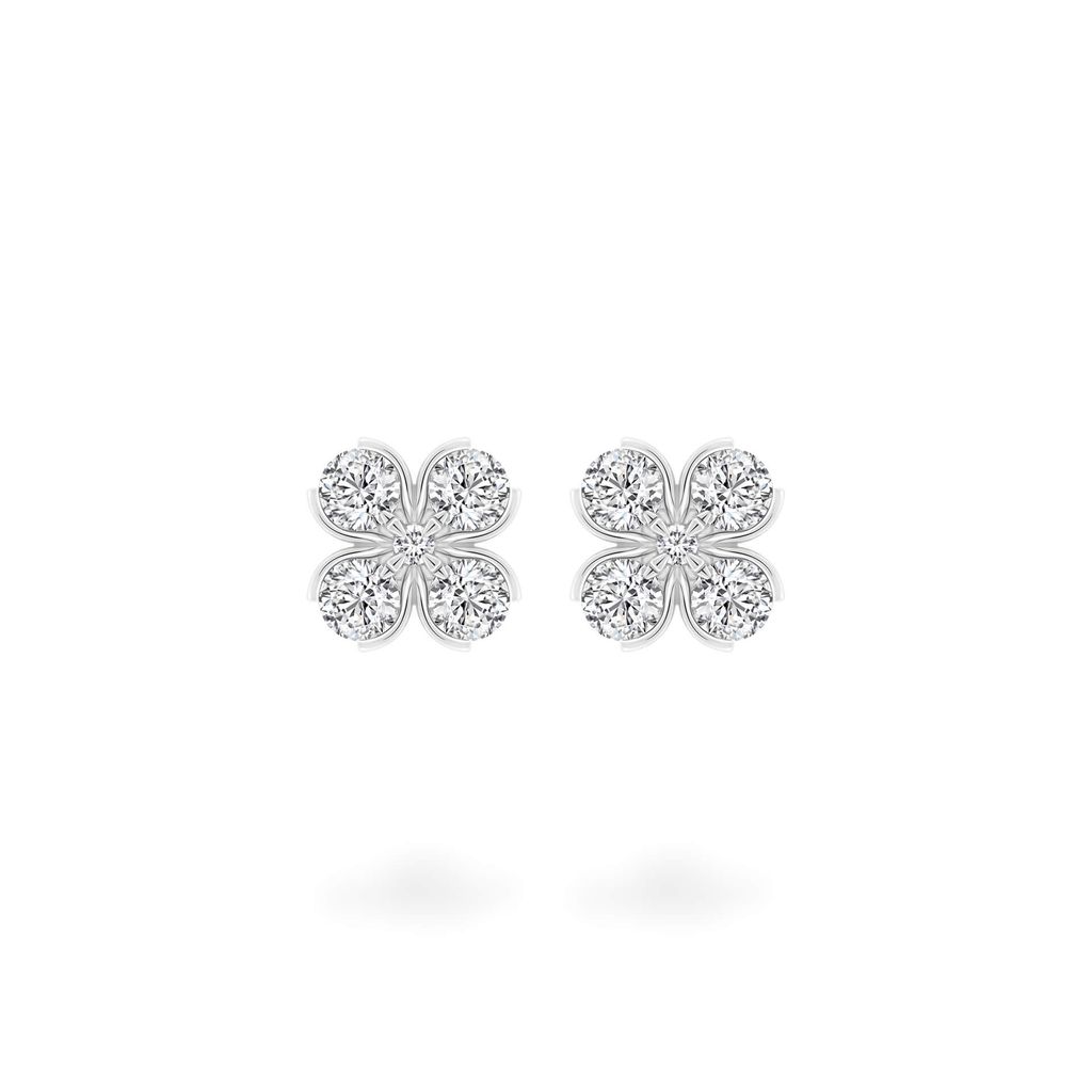 Hoa tai vàng trắng 14K gắn kim cương DOJI AFEB902210F2HM1 