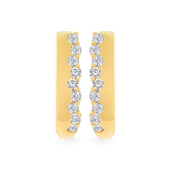 Hoa tai vàng vàng 14K gắn đá CZ DOJI AFEK000504F1CZ1