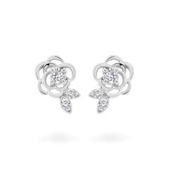 Hoa tai vàng trắng 14K gắn đá CZ DOJI AFEK000749F2CZ1