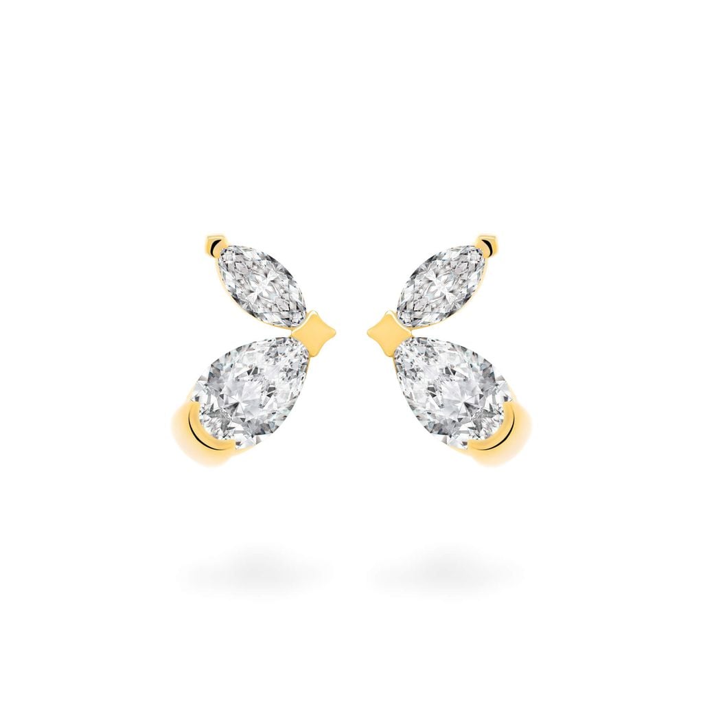 Hoa tai vàng vàng 14K gắn đá CZ DOJI AFEK000750F1CZ1 