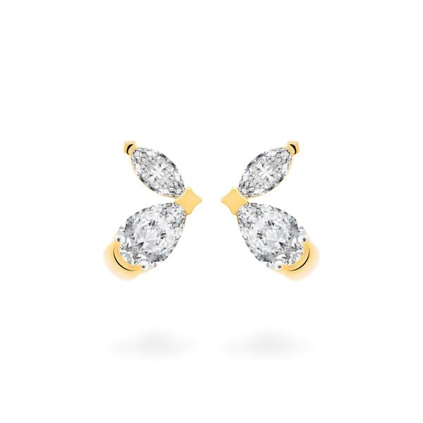 Hoa tai vàng vàng 14K gắn đá CZ DOJI AFEK000750F1CZ1