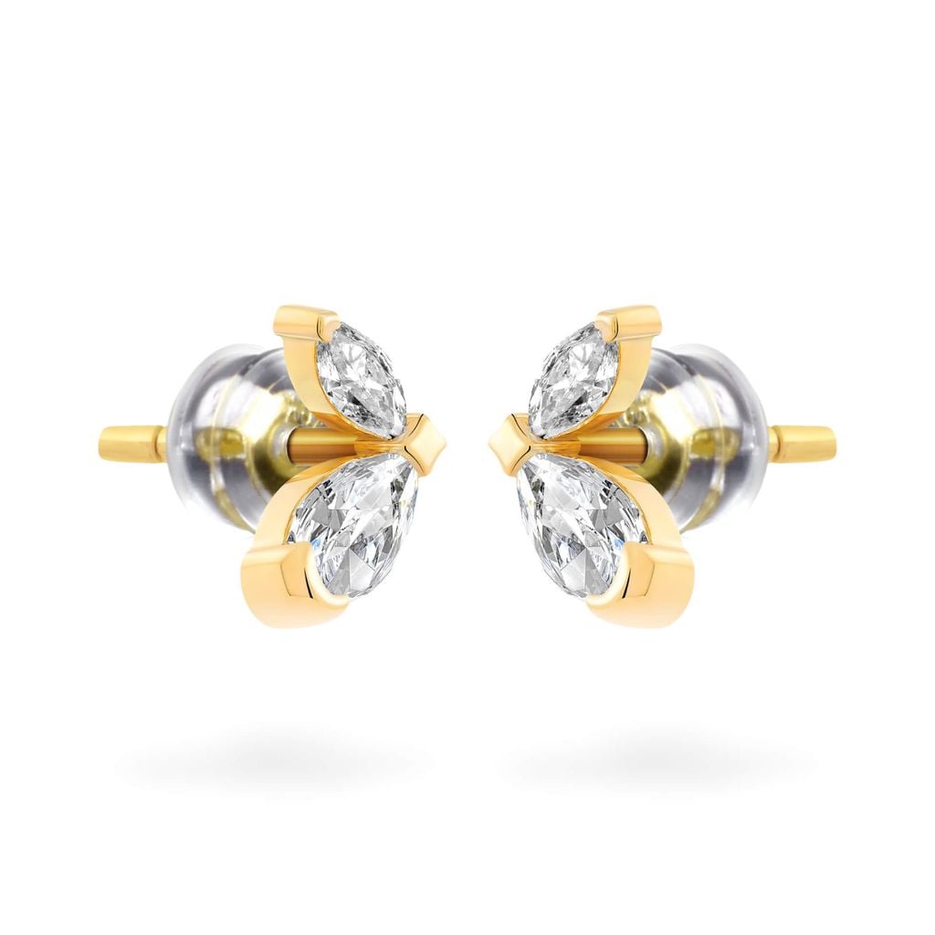 Hoa tai vàng vàng 14K gắn đá CZ DOJI AFEK000750F1CZ1 