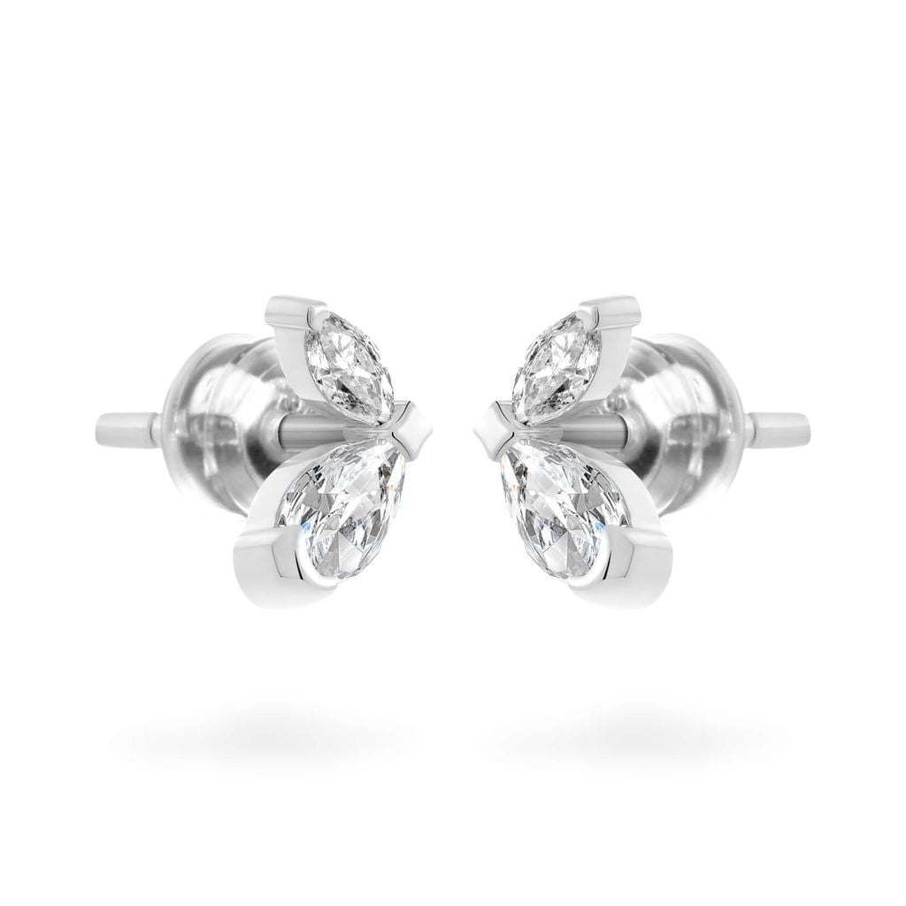 Hoa tai vàng trắng 14K gắn đá CZ DOJI AFEK000750F2CZ1 