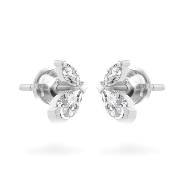 Hoa tai vàng trắng 14K gắn đá CZ DOJI AFEK000750F2CZ1