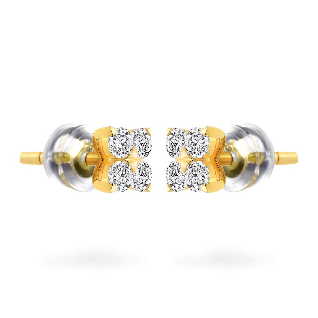 Hoa tai vàng vàng 14K gắn đá CZ DOJI AFEK000751F1CZ1 